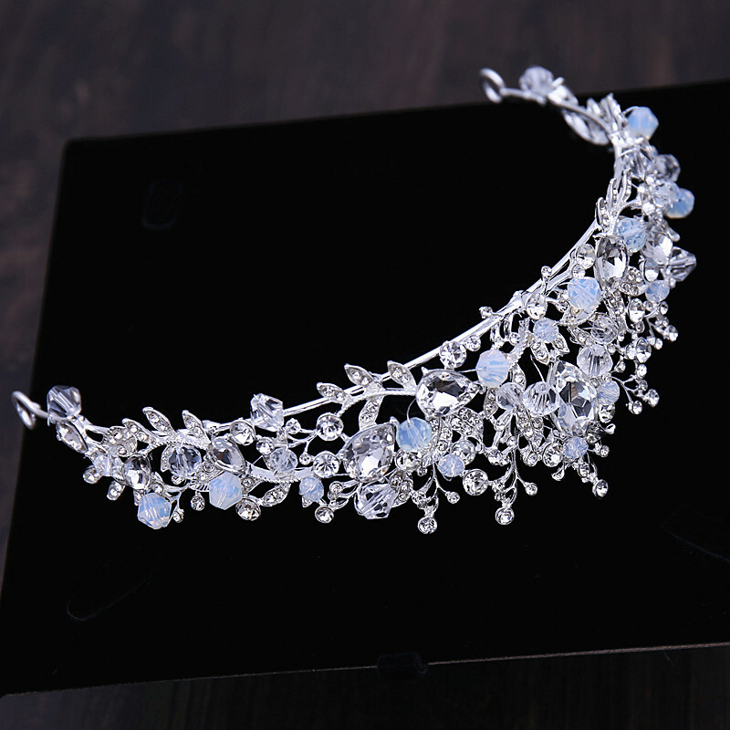 Princess Tiara 7cm Tall Crystal Tiara Crown & Earrings Set - Wedding, Prom, Princess Queen Princess Crown Earrings Set For Women