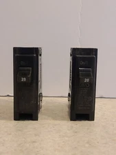 2 - 20 Amp Cutler-Hammer 1 Pole Breakers Type BR120 Bryant Westinghouse Murray