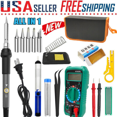 Electric Soldering Iron Kit Solder Gun Wire Adjustable Temperature Welding Tools