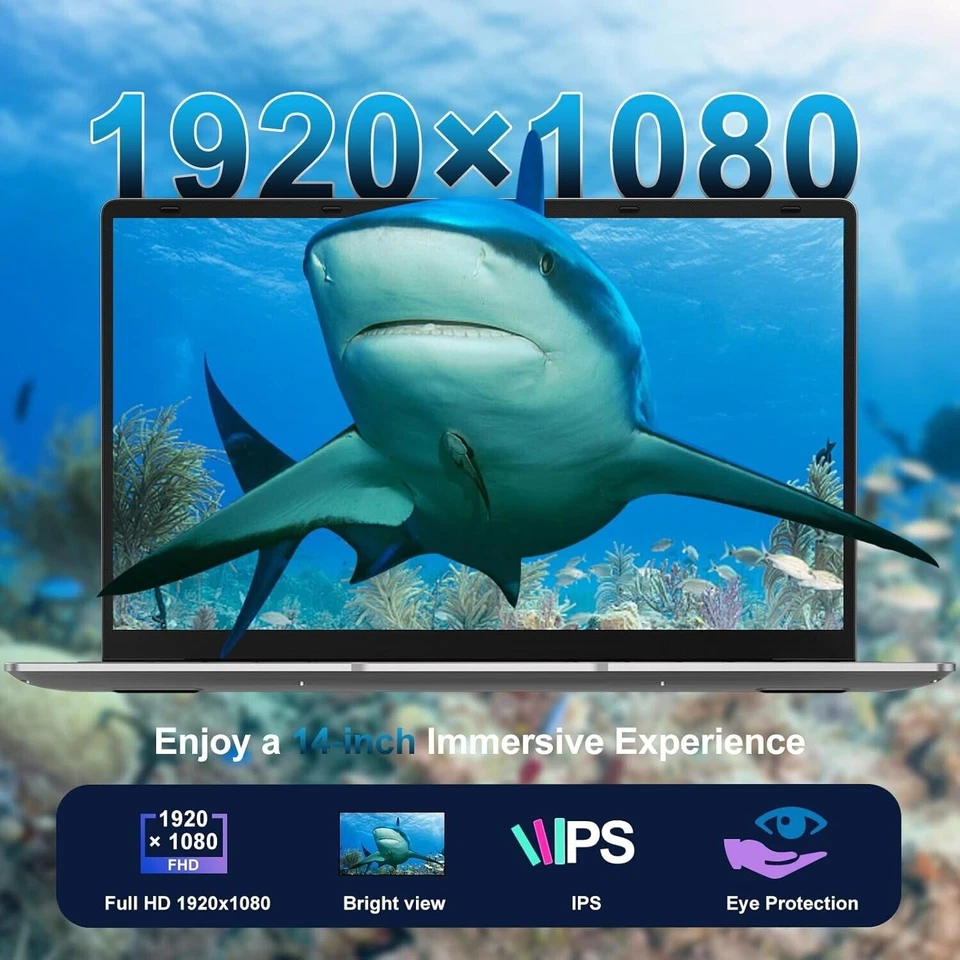 HUQPPQ Laptop 14 Inch Laptop Computer 8GB RAM 256GB SSD Storage N4020 - Image 4 of 4
