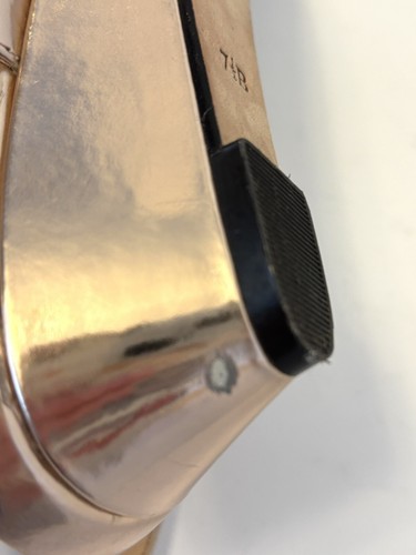 Sandali donna Cole Haan cinturino tessuto tono oro zeppa regolabile 7,5 B - Foto 4 di 9
