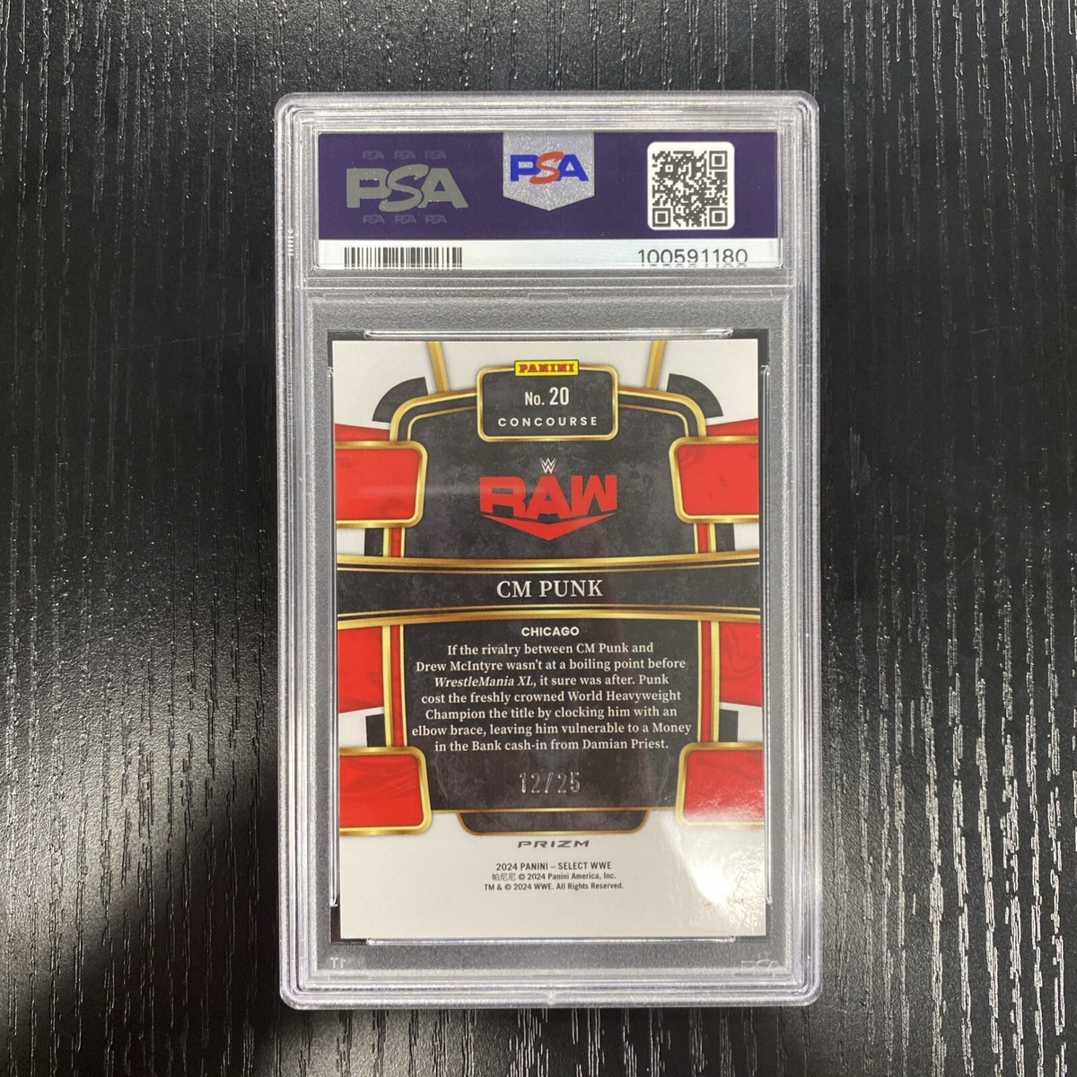 2024 CM Punk Select WWE Tie-Dye Concourse Prizm #20 /25 SSP PSA 10