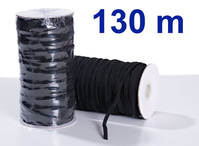 Gummiband 5mm Flachgummi schwarz elastic band Couture Élastique Plat 130m
