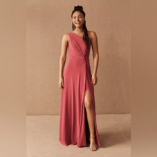 NWT BHLDN Brixen Dress SIZE 2 xs maxi pink gown one shoulder Anthropologie