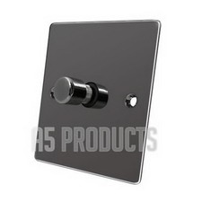 10 Amp Push on/off 400W (Max) Dimmer Light Switch 2 Way Black Nickel Flat Plate