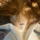 Porcelain Curly Blonde Hair Doll in Floral Dress with Bonnet — photo 3