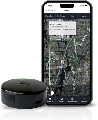 LandAirSea 54 GPS Tracker - Made in the USA from Domestic & Imported Black 