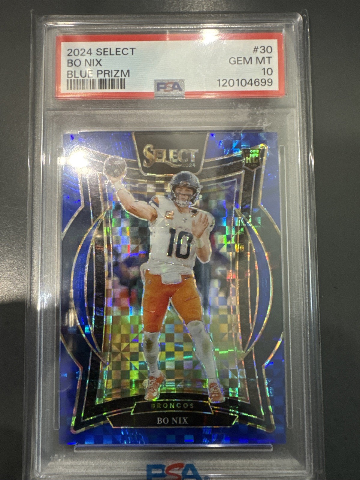 2024 PANINI SELECT BLUE PRIZM #30 BO NIX ROOKIE RC /249 PSA 10