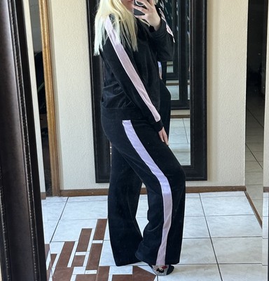 VTG 90s/00s York Laundry Women's Velour Tracksuit Size L/XL Black
