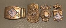 Vintage Tom Mix Belt Buckle Straight Shooter Badge Fob Ralston Cereal Premiums