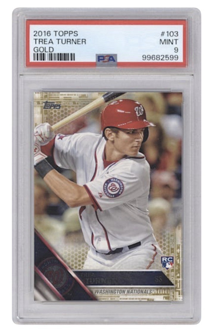 2016 Topps - Trea Turner #103 Gold /2016 (RC) - PSA 9 MINT