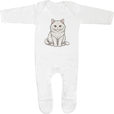 'Selkirk Rex Cat' Baby Romper Jumpsuits / Sleep suits (SS061102)