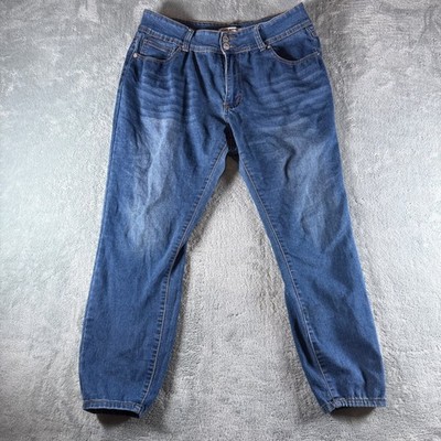 Soho Apparel Jeans Womens 13 Blue Medium Wash Jogger Cuff High Rise DSLM004-DK