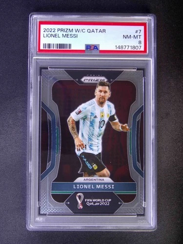 2022 Panini Prizm World Cup Lionel Messi #7 Argentina PSA 8