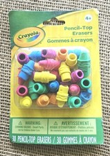 Crayola Pencil Top Erasers 30 Count Multicolor