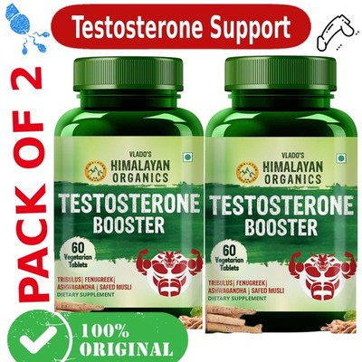 2pack Himalaya Organics Testosterone Booster Men Energy Stamina Zinc D3 120 Tabs