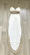 Sherri Hill 2 Piece Set WHITE Sequin BEADED GRECIAN GODDESS Prom Dress Size 00