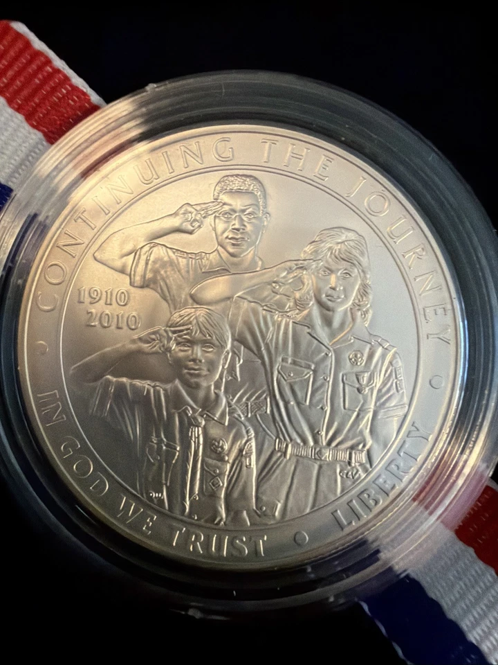 2010 Boy Scouts of America Silver Dollar Proof US Mint $1 COA Boxed (PFBX07) - Image 2 of 4