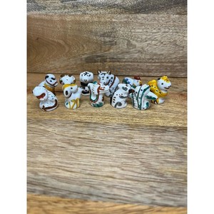 Vintage Hand Painted Porcelain Chinese Zodiac Thimble Set