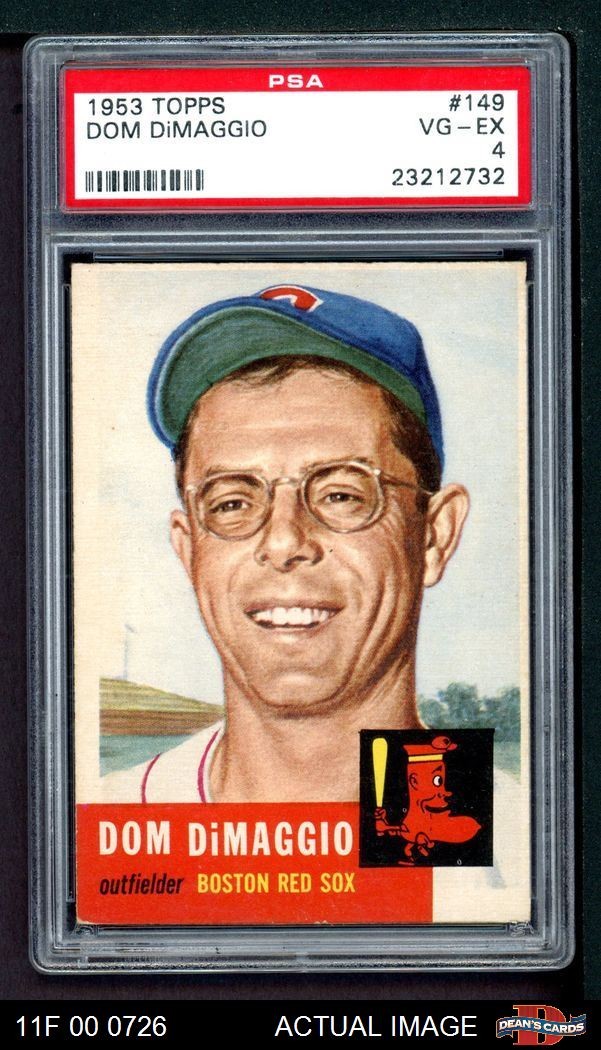 1953 Topps #149 Dom DiMaggio Red Sox DOUBLE-PRINT PSA 4 - VG/EX