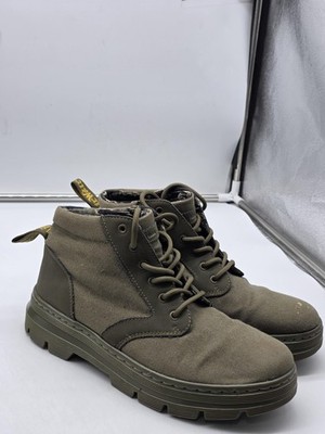 Dr Martens Bonny II Boots Mens Size 8 Green Canvas Chukka Lace Up Ankle Damage