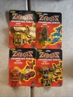 Vintage Remco ZYBOTS  Robot Firetruck Helicopter Tow Truck "2" Set of 4 Zybotz