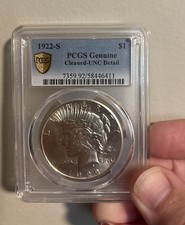 1922 Peace Dollar PCGS Certified AU58