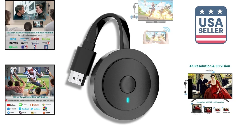 4K Wireless HDMI Adapter for Effortless Streaming from iPhone, Android & More - Image 2 of 4