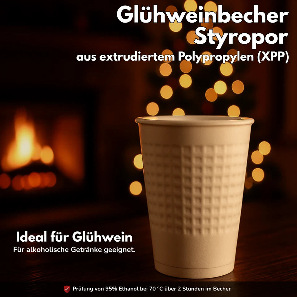1250x Glühweinbecher Styroporbecher Weihnachten 0,2L / 0,25L Thermobecher Einweg - Bild 2 von 4