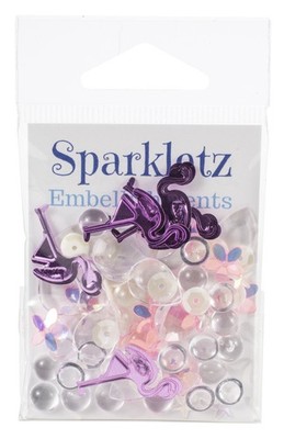 Buttons Galore Sparkletz Embellishment Pack 10g-Pink Flamingo