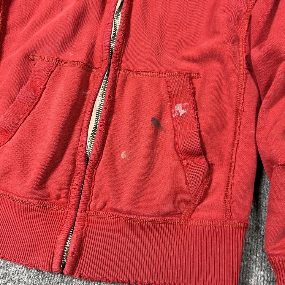 Sudadera con Capucha Abercrombie & Fitch Para Hombre Grande Roja Cremallera Completa Alce Envejecido Y2k Foto 2 de 4