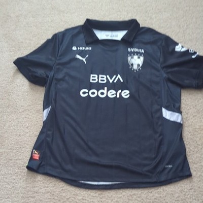 PUMA Monterrey Official Team Soccer Jersey Black White BBVA Codere Tecate H-E-B