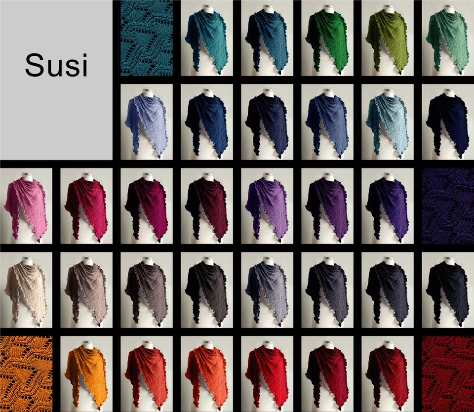 Dreiecktuch Susi aus 100% Wolle von invero - Strickmode Made in Germany