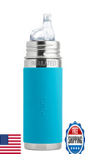 Pura Kiki 9oz Insulated Stainless Steel Sippy Bottle w/Sleeve, Plastic-Free