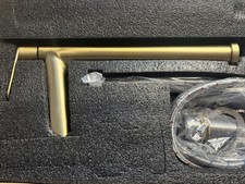 New Brushed Gold Bathroom Faucet Waterfall 3 Hole Vanity Bath Faucet Fast Ship
