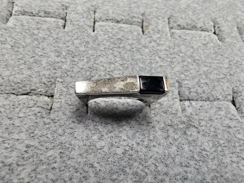 GRANDMA GRABE'S BEAUTIFUL VINTAGE TSP 925 STERLING SILVER ONYX 3G RING SIZE 6