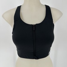 ADIDAS Ultimate Front Zip High Impact Sports Bra • 32D • black