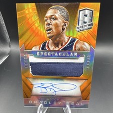 Panini 2014-15 Spectra Spectacular Swatch Auto Orange Prizm /25 Beal Wizards