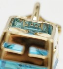 14K Yellow Gold London Blue Topaz Pendant Fleur de lis Style Pendant — photo 5