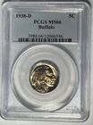 1938 D BUFFALO NICKEL NGC MS 66