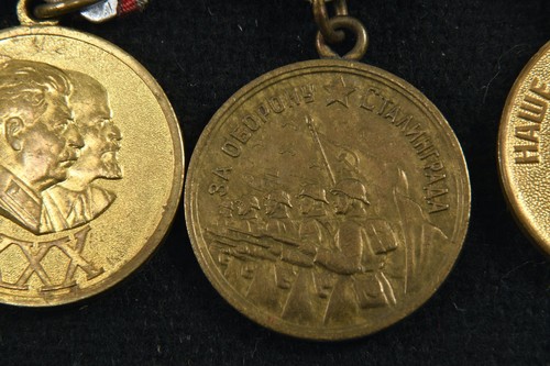 N50X11- Ordensspange 3 Medaillen Russland ua für die Verteidigung Stalingrads - Bild 3 von 12