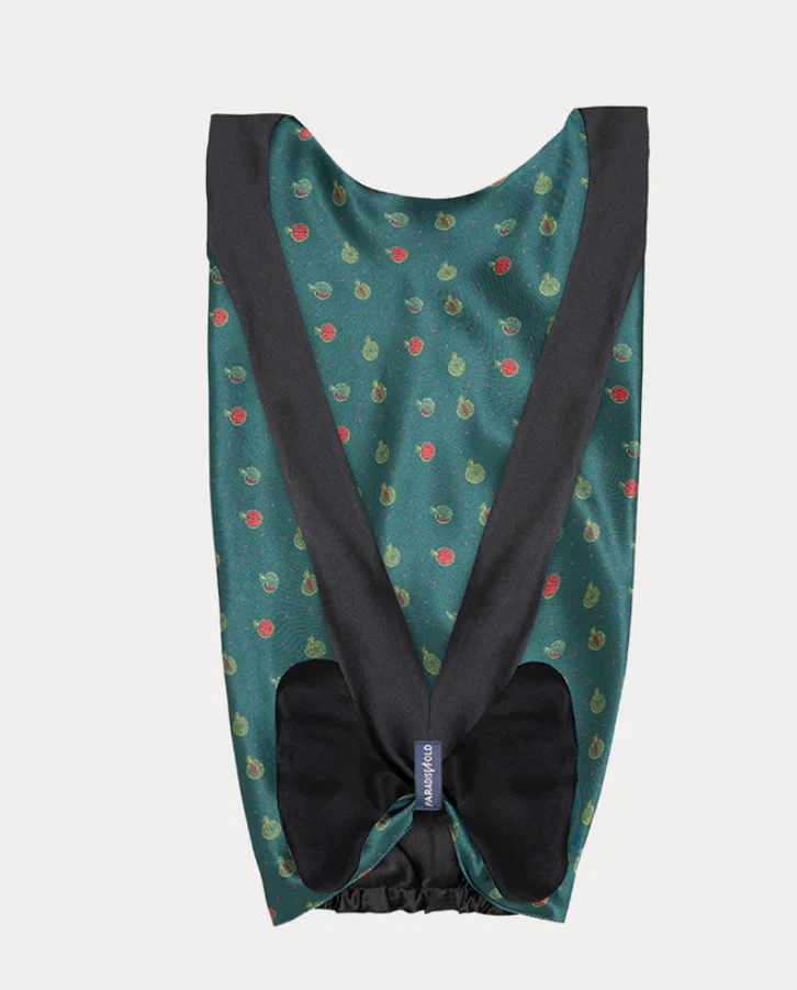 Envoltura de seda de granada verde rico O/S plegable entre la luz y la oscuridad Paradise NUEVO Foto 2 de 4