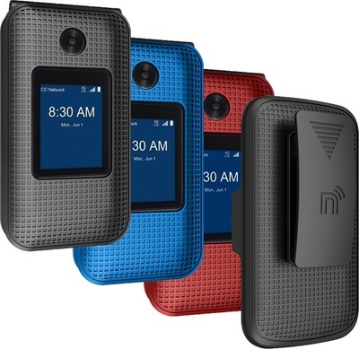 Grid Case Hard Shell Cover and Belt Clip Holster for Link II Flip Phone, Link 2