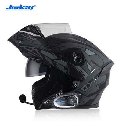 Bluetooth Intercom Motorcycle Helmet Built-in Camera Dual Visors Modular Helmets