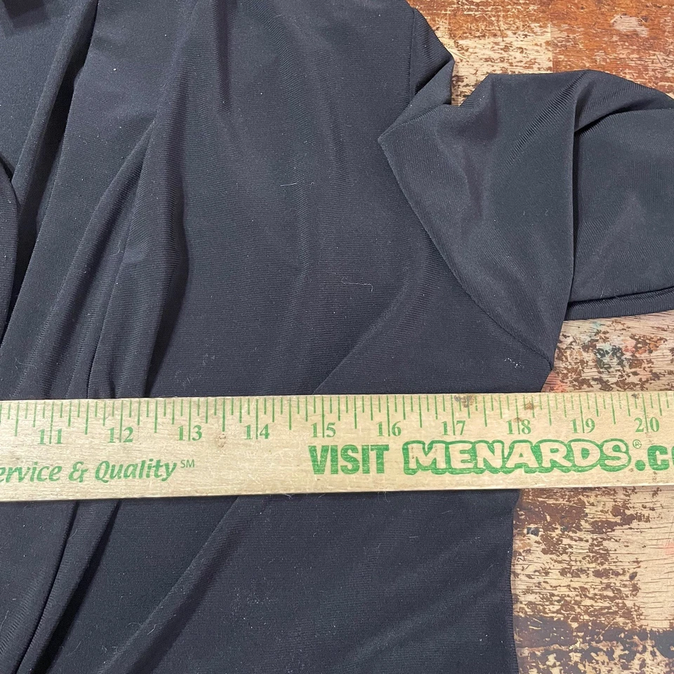 Chaqueta tejida de viaje Joseph Ribkoff negra manga 3/4 jersey abierto para mujer talla 12 Foto 4 de 4