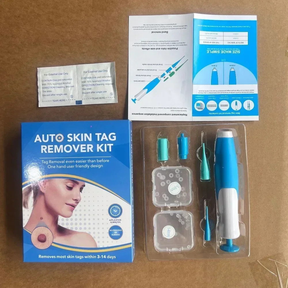 Kit de bolígrafo removedor automático de etiquetas de piel 2 en 1 bandas seguras de eliminación rápida para el cuidado de la piel facial