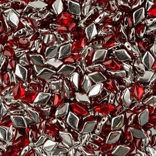 Matubo Czech Gemduo 2-Hole, Ruby Backlit, 50g