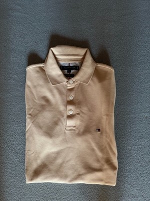 Tommy Hilfiger Herren 1985 Slim Polohemd, Clayed Pebble, Größe S NEU