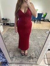 Red Prom Dress Sparkling Detail, Size M, Windsor.