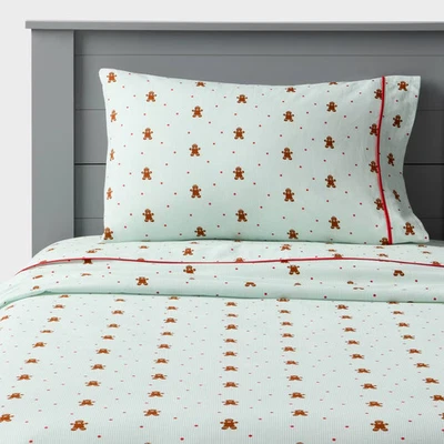 Full Gingerbread Dreams Kids' Cotton Sheet Set - Pillowfort